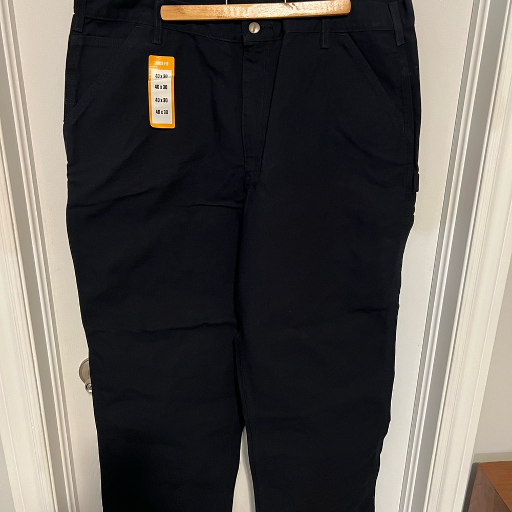 Carhartt Loose Fit Washed Duck Utility Work Pants Black 40x30 NWT BN0011-M